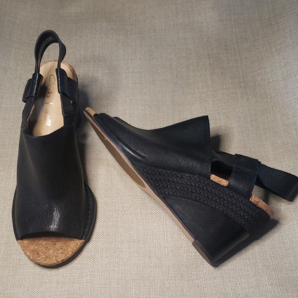 Black Wedge Sandals